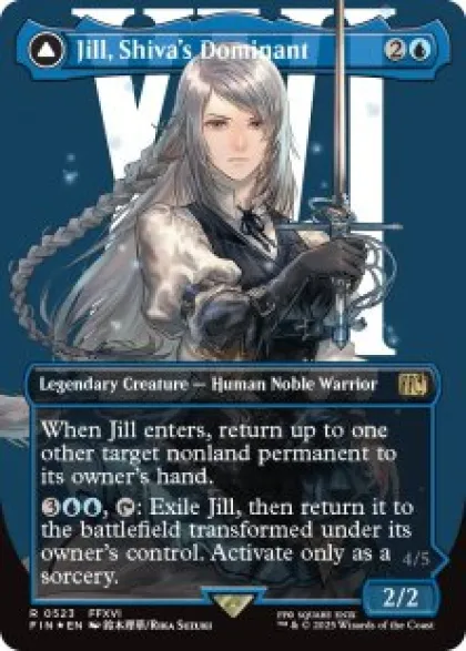 Jill, Shiva's Dominant (#523) (surge foil) (borderless) - Final Fantasy Varianten