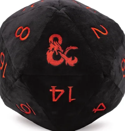 Jumbo D20 Plush Dungeons and Dragons - Black & Red