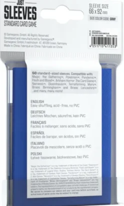 Just Sleeves - Standard Card Game Sleeves: Blue (50 stuks)
