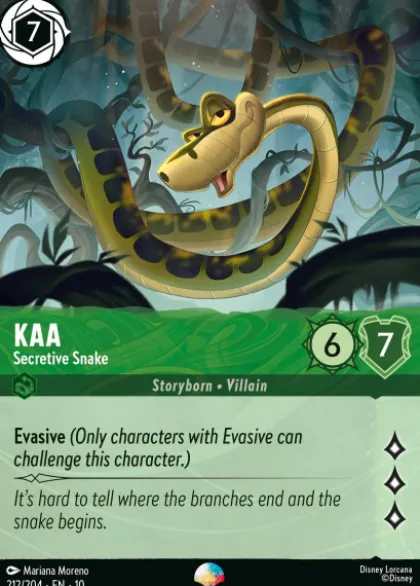 Kaa, Secretive Snake (foil) (borderless) - Whispers in the Well