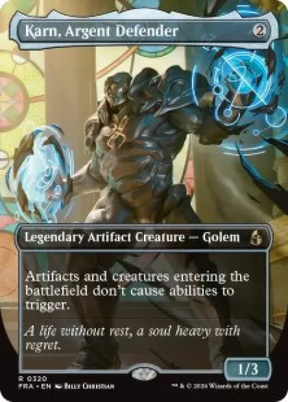 Karn, Argent Defender (borderless) - Reality Fracture Varianten