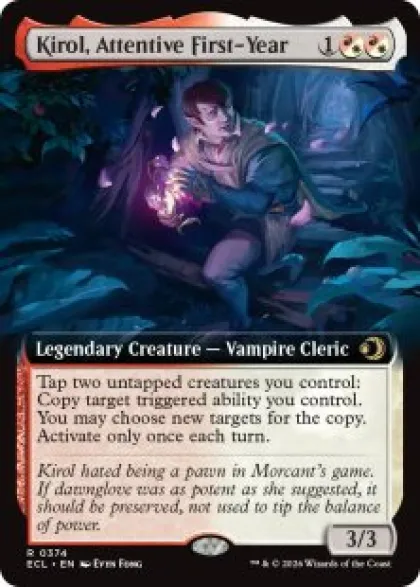 Kirol, Attentive First-Year (foil) (extended art) - Lorwyn Eclipsed Varianten