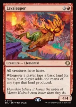 Lavaleaper (foil) - Lorwyn Eclipsed Planeswalker Stamped