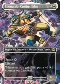 Leonardo, Cutting Edge (#211) (foil) (borderless) - Teenage Mutant Ninja Turtles Varianten