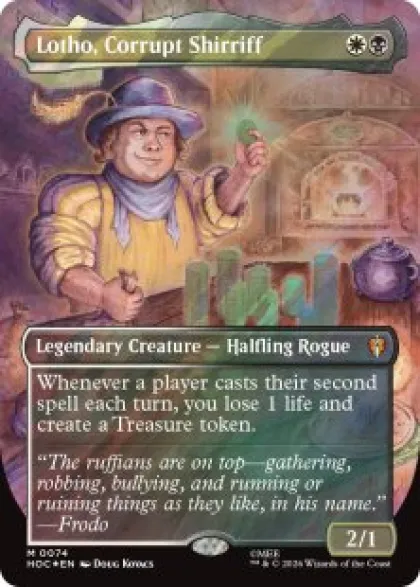 Lotho, Corrupt Shirriff (#74) (surge foil) (borderless) - The Hobbit Eternal