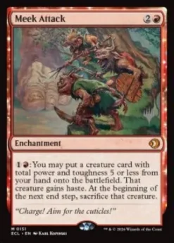 Meek Attack (foil) - Lorwyn Eclipsed Planeswalker Stamped