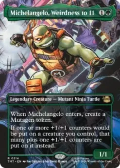 Michelangelo, Weirdness to 11 (#214) (foil) (borderless) - Teenage Mutant Ninja Turtles Varianten