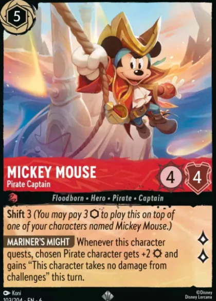 Mickey Mouse, Pirate Captain (foil) - Azurite Sea