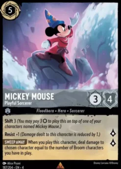 Mickey Mouse, Playful Sorcerer (#187) (foil) - Ursula's Return