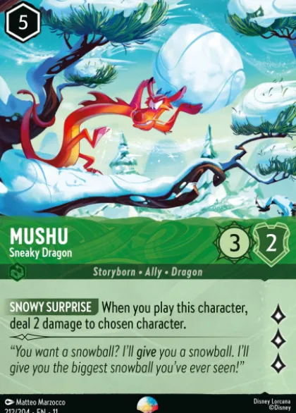 Mushu, Sneaky Dragon (foil) (borderless) - Winterspell