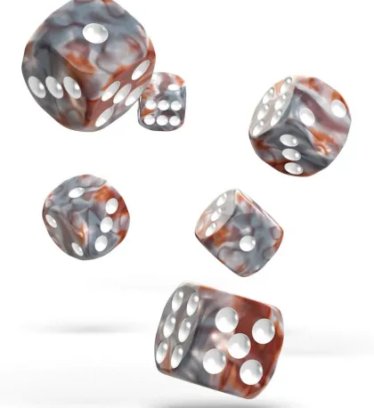 Oakie Doakie Dice Set D6 Gemidice: Silver-Rust (12 stuks)