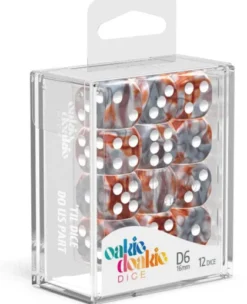 Oakie Doakie Dice Set D6 Gemidice: Silver-Rust (12 stuks)