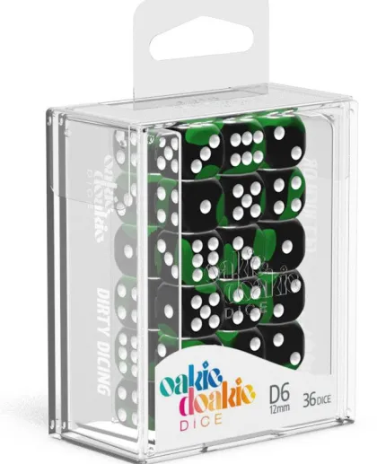 Oakie Doakie Dice Set D6 Glow in the Dark: Biohazard (36 stuks)