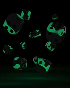Oakie Doakie Dice Set D6 Glow in the Dark: Biohazard (36 stuks)