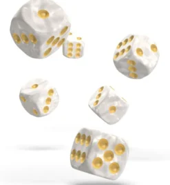Oakie Doakie Dice Set D6 Marble: White (12 stuks)