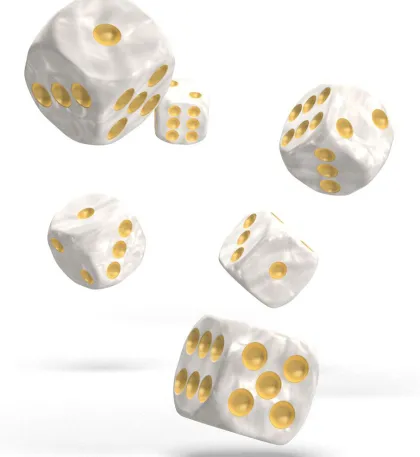 Oakie Doakie Dice Set D6 Marble: White (12 stuks)