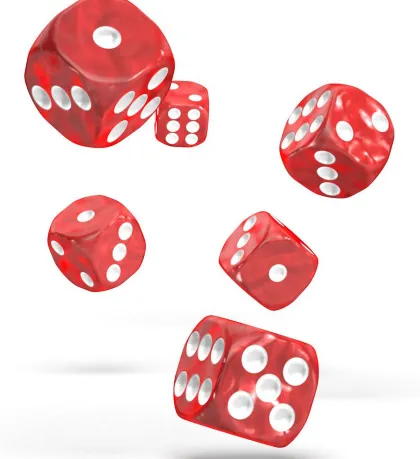 Oakie Doakie Dice Set D6 Marble: Red (12 stuks)