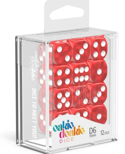 Oakie Doakie Dice Set D6 Marble: Red (12 stuks)