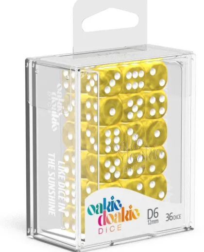 Oakie Doakie Dice Set D6 Marble: Yellow (36 stuks)