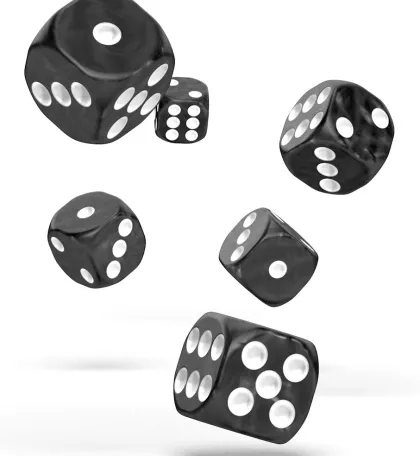 Oakie Doakie Dice Set D6 Marble: Black (12 stuks)