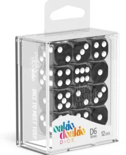 Oakie Doakie Dice Set D6 Marble: Black (12 stuks)