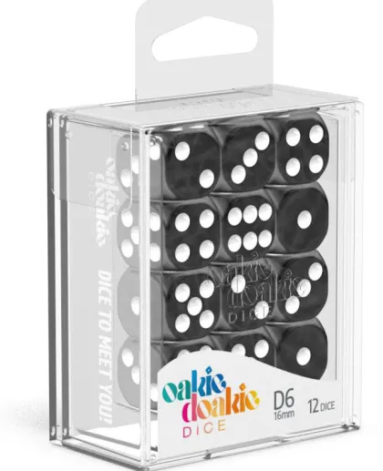 Oakie Doakie Dice Set D6 Marble: Black (12 stuks)