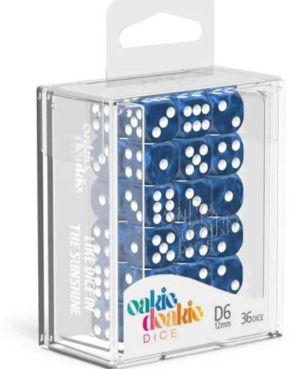 Oakie Doakie Dice Set D6 Marble: Blue (36 stuks)