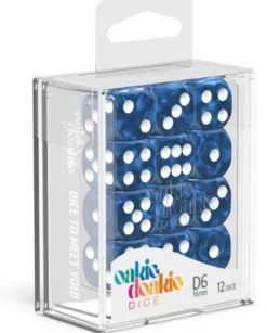 Oakie Doakie Dice Set D6 Marble: Blue (12 stuks)