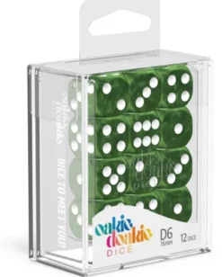 Oakie Doakie Dice Set D6 Marble: Green (12 stuks)