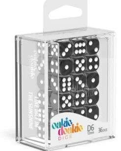 Oakie Doakie Dice Set D6 Marble: Black (36 stuks)