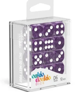 Oakie Doakie Dice Set D6 Marble: Purple (12 stuks)