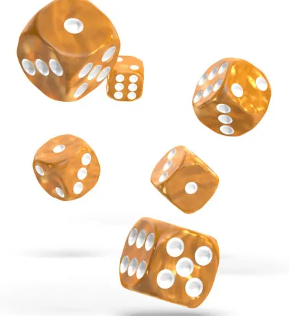 Oakie Doakie Dice Set D6 Marble: Orange (12 stuks)