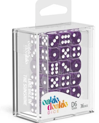 Oakie Doakie Dice Set D6 Marble: Purple (36 stuks)