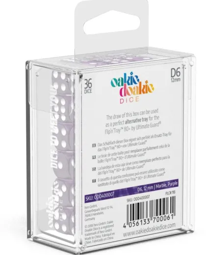 Oakie Doakie Dice Set D6 Marble: Purple (36 stuks)