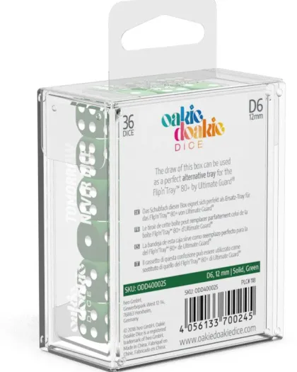 Oakie Doakie Dice Set D6 Solid: Green (36 stuks)