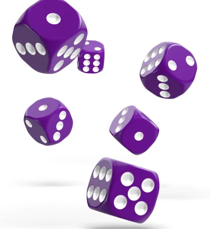 Oakie Doakie Dice Set D6 Solid: Purple (12 stuks)