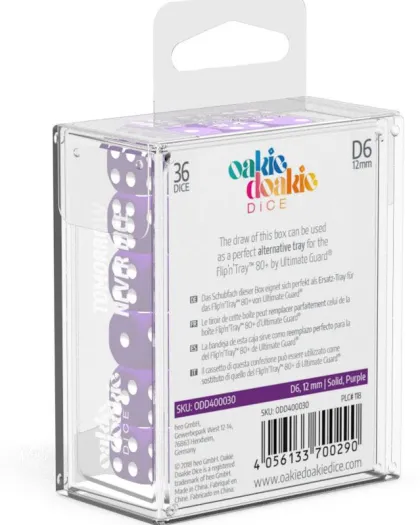 Oakie Doakie Dice Set D6 Solid: Purple (36 stuks)