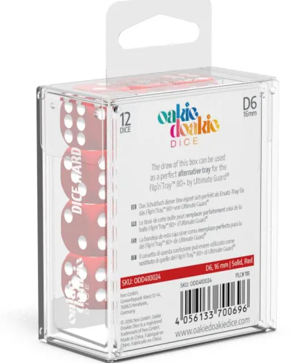 Oakie Doakie Dice Set D6 Solid: Red (12 stuks)