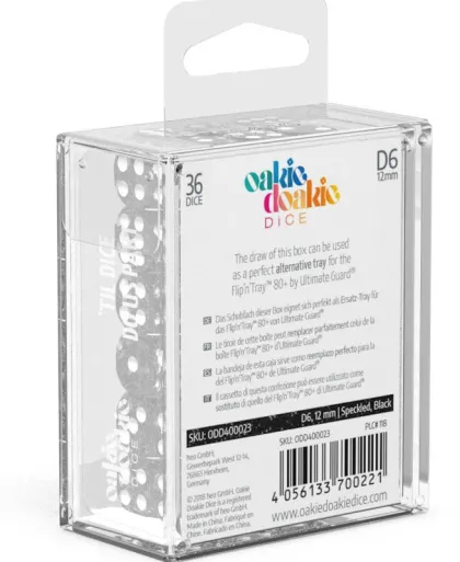 Oakie Doakie Dice Set D6 Speckled: Black (36 stuks)