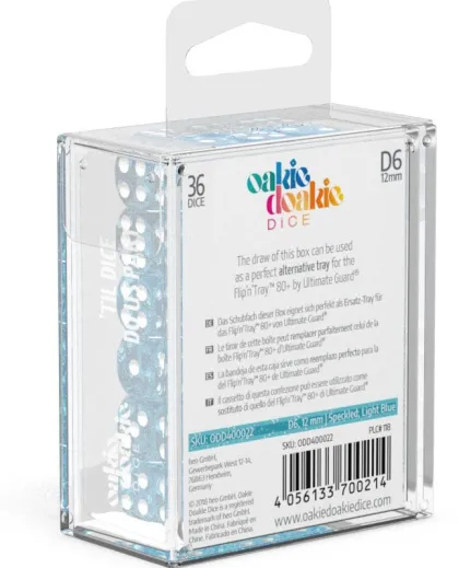 Oakie Doakie Dice Set D6 Speckled: Light Blue (36 stuks)