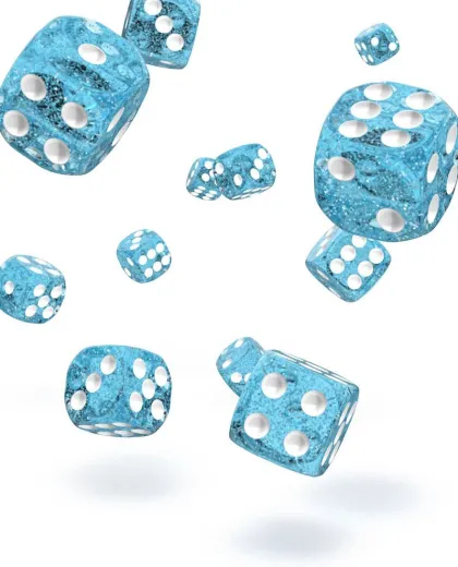 Oakie Doakie Dice Set D6 Speckled: Light Blue (36 stuks)