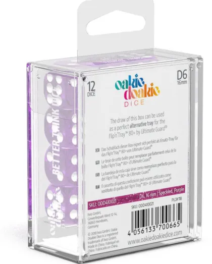 Oakie Doakie Dice Set D6 Speckled: Pink (12 stuks)
