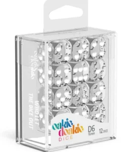 Oakie Doakie Dice Set D6 Translucent: Clear (12 stuks)