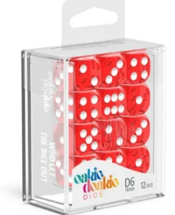 Oakie Doakie Dice Set D6 Translucent: Red (12 stuks)