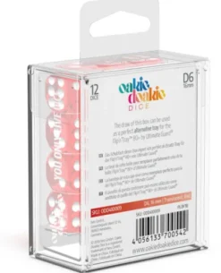 Oakie Doakie Dice Set D6 Translucent: Red (12 stuks)