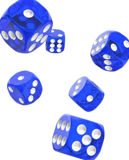 Oakie Doakie Dice Set D6 Translucent: Blue (12 stuks)