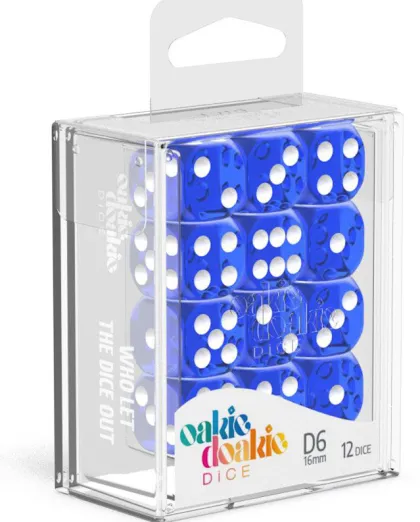 Oakie Doakie Dice Set D6 Translucent: Blue (12 stuks)