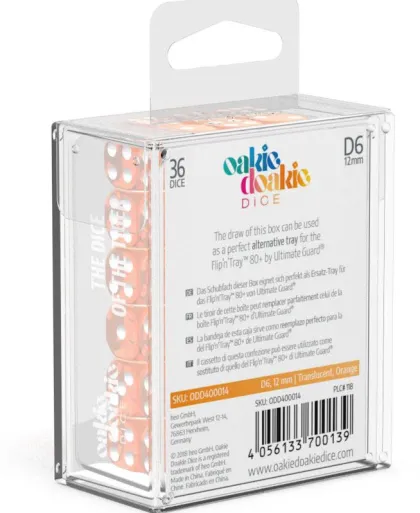 Oakie Doakie Dice Set D6 Translucent: Orange (36 stuks)