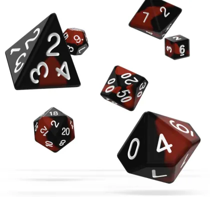 Oakie Doakie Dice Set RPG Glow in the Dark: Lava (7 stuks)