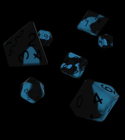 Oakie Doakie Dice Set RPG Glow in the Dark: Deep Ocean (7 stuks)